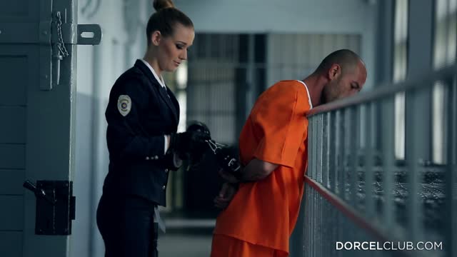 Blond Woman Fucked In Jail In Front Of Her Husband
