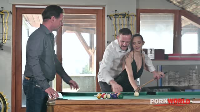 Naughty Babe Lucy Mendez Takes A DP Pounding During Pool Game