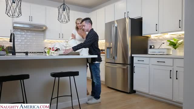 Sexy MILF Gigi Dior thanks her son's big dick friend in a special way for helping her out